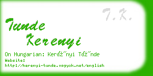 tunde kerenyi business card